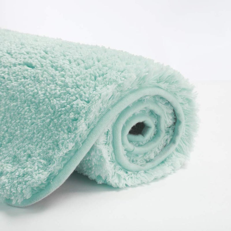 Suchtale Non Slip Bath Mat (20 x 32, Aqua) - Soft Microfiber Shaggy, Thick Plush, Machine Washable - Image 1